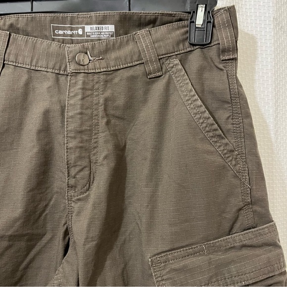 Carhartt Ripstop Cargo Shorts Men’s Durable Outdoor Work Pockets Brown 32 - Picture 5 of 12